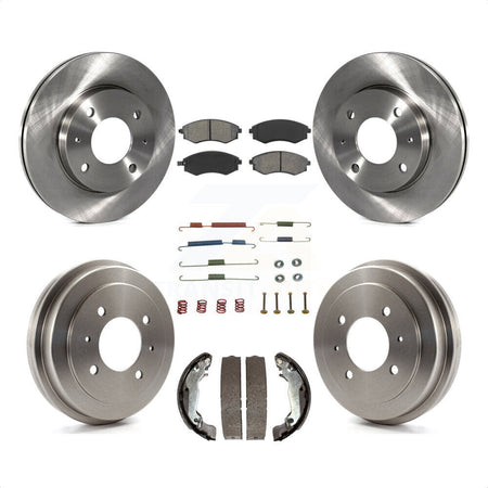 Front Rear Disc Brake Rotors Semi-Metallic Pads And Drum Kit (7Pc) For Hyundai Elantra rear brakes K8S-102148 by Transit Auto