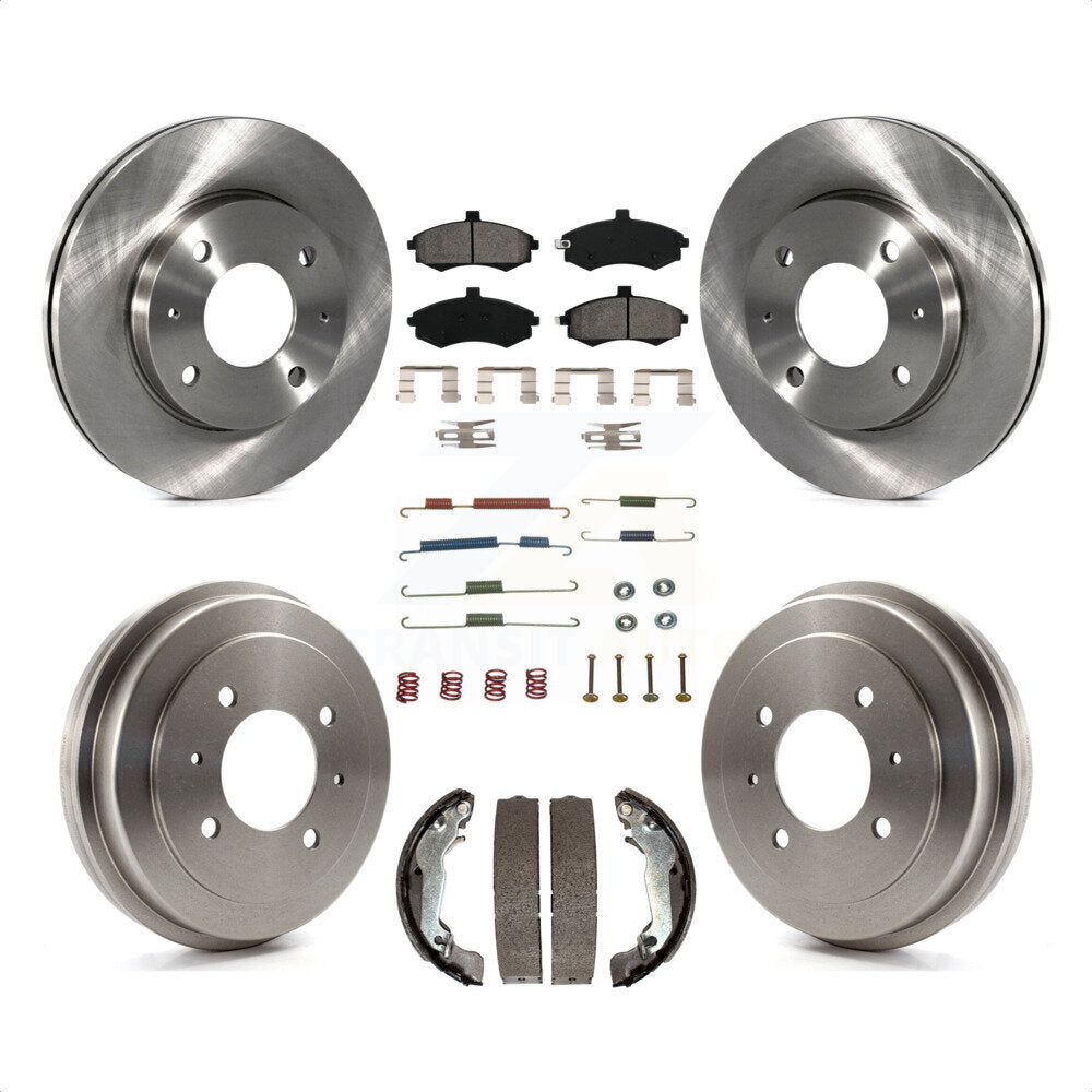 Front Rear Disc Brake Rotors Semi-Metallic Pads And Drum Kit (7Pc) For Hyundai Elantra rear brakes K8S-102149 by Transit Auto