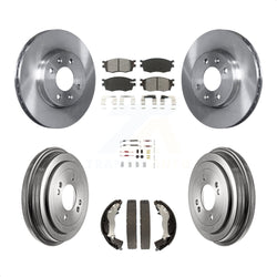 Front Rear Disc Brake Rotors Semi-Metallic Pads And Drum Kit (7Pc) For Hyundai Accent Kia Rio Rio5 K8S-102161