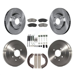 Front Rear Disc Brake Rotors Semi-Metallic Pads And Drum Kit (7Pc) For Nissan Sentra Versa Cube K8S-102164