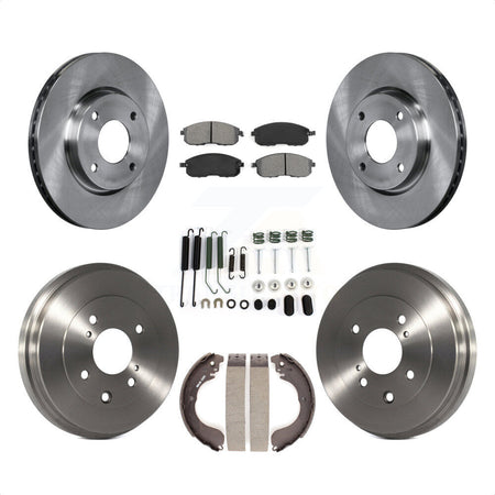 Front Rear Disc Brake Rotors Semi-Metallic Pads And Drum Kit (7Pc) For Nissan Sentra Versa Cube K8S-102164 by Transit Auto