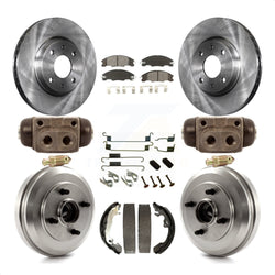 Front Rear Disc Brake Rotors Semi-Metallic Pads And Drum Kit (9Pc) For Ford Focus K8S-102225