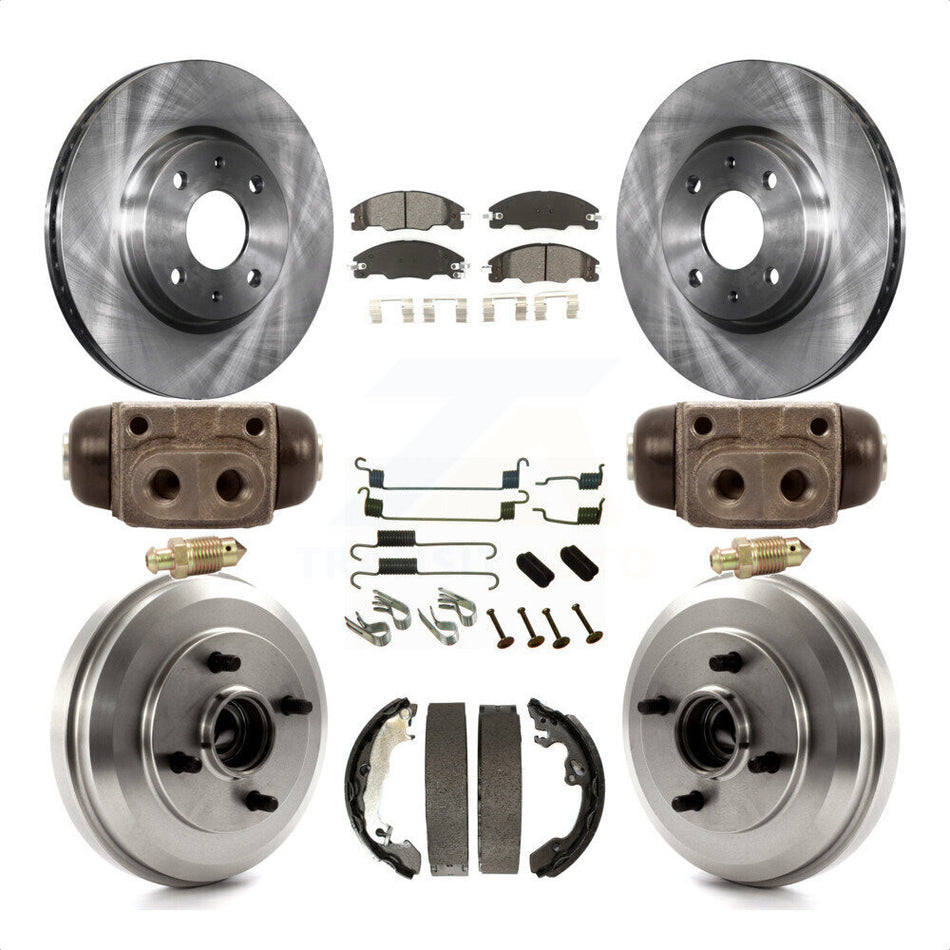 Front Rear Disc Brake Rotors Semi-Metallic Pads And Drum Kit (9Pc) For Ford Focus K8S-102225 by Transit Auto