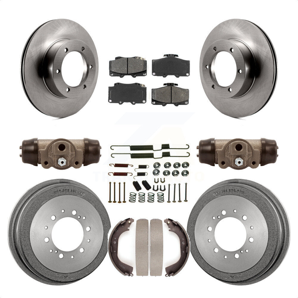 Front Rear Disc Brake Rotors Semi-Metallic Pads And Drum Kit (9Pc) For Toyota Pickup 4Runner K8S-102237 by Transit Auto