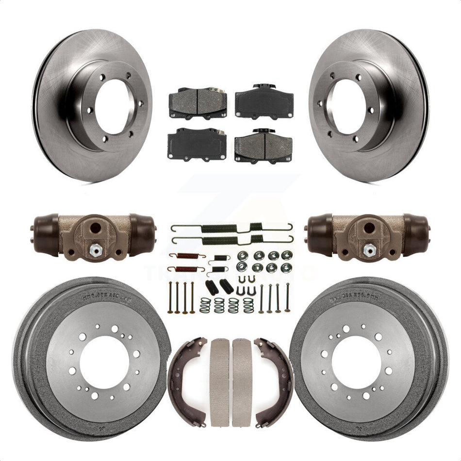 Front Rear Disc Brake Rotors Semi-Metallic Pads And Drum Kit (9Pc) For Toyota Pickup 4Runner K8S-102237 by Transit Auto