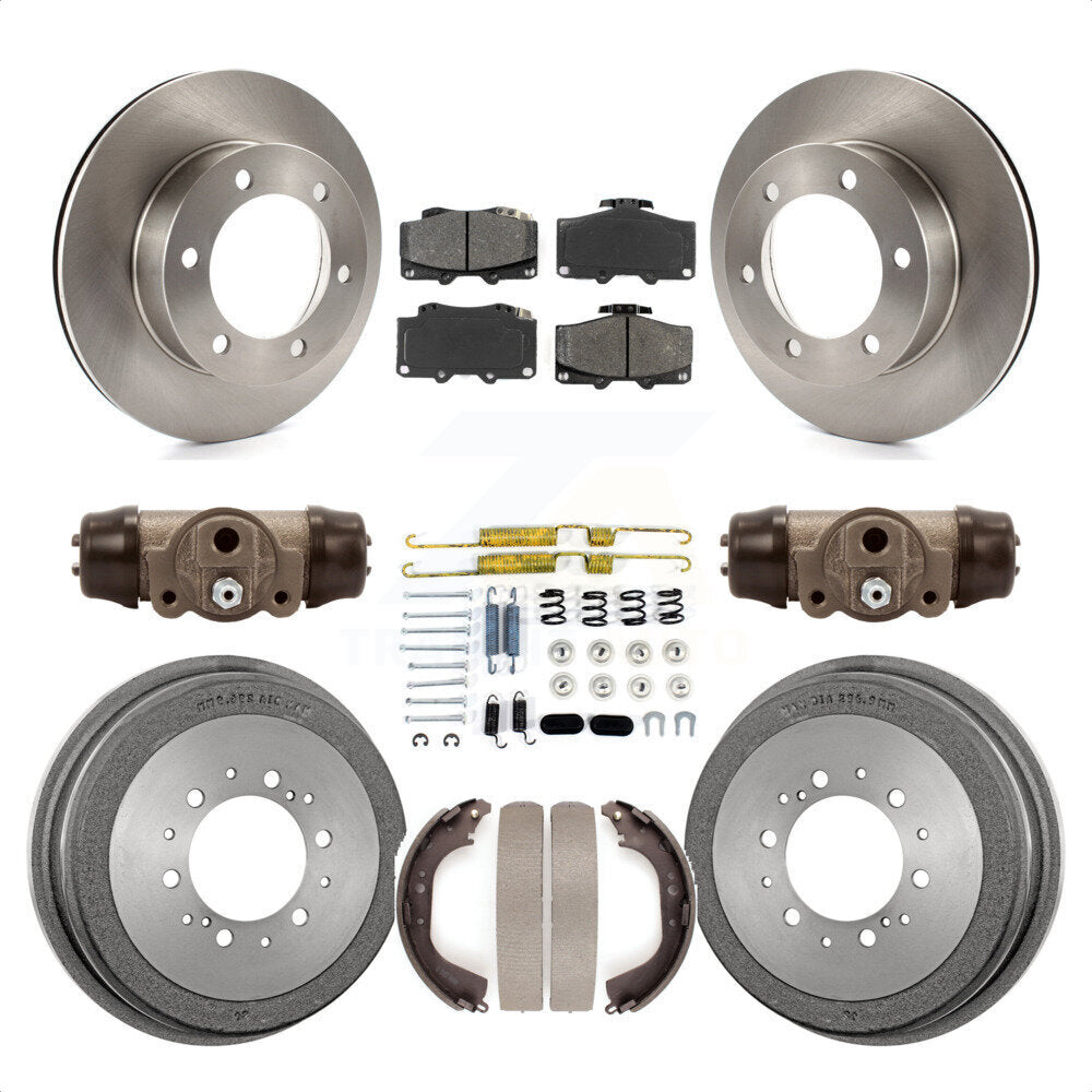 Front Rear Disc Brake Rotors Semi-Metallic Pads And Drum Kit (9Pc) For 1995-1998 Toyota Tacoma 4WD K8S-102241 by Transit Auto