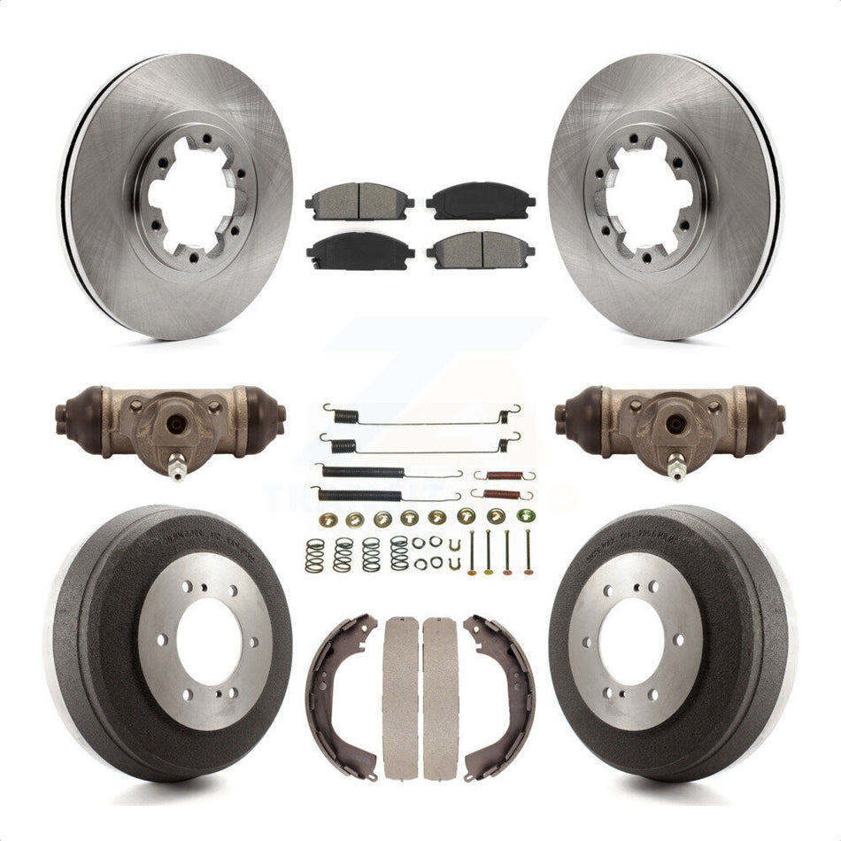 Front Rear Disc Brake Rotors Semi-Metallic Pads And Drum Kit (9Pc) For Nissan Pathfinder Infiniti QX4 INFINITI K8S-102242 by Transit Auto