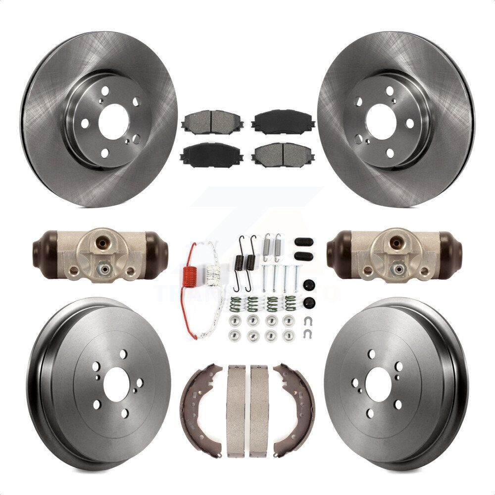 Front Rear Disc Brake Rotors Semi-Metallic Pads And Drum Kit (9Pc) For 2009-2013 Toyota Corolla K8S-102248 by Transit Auto