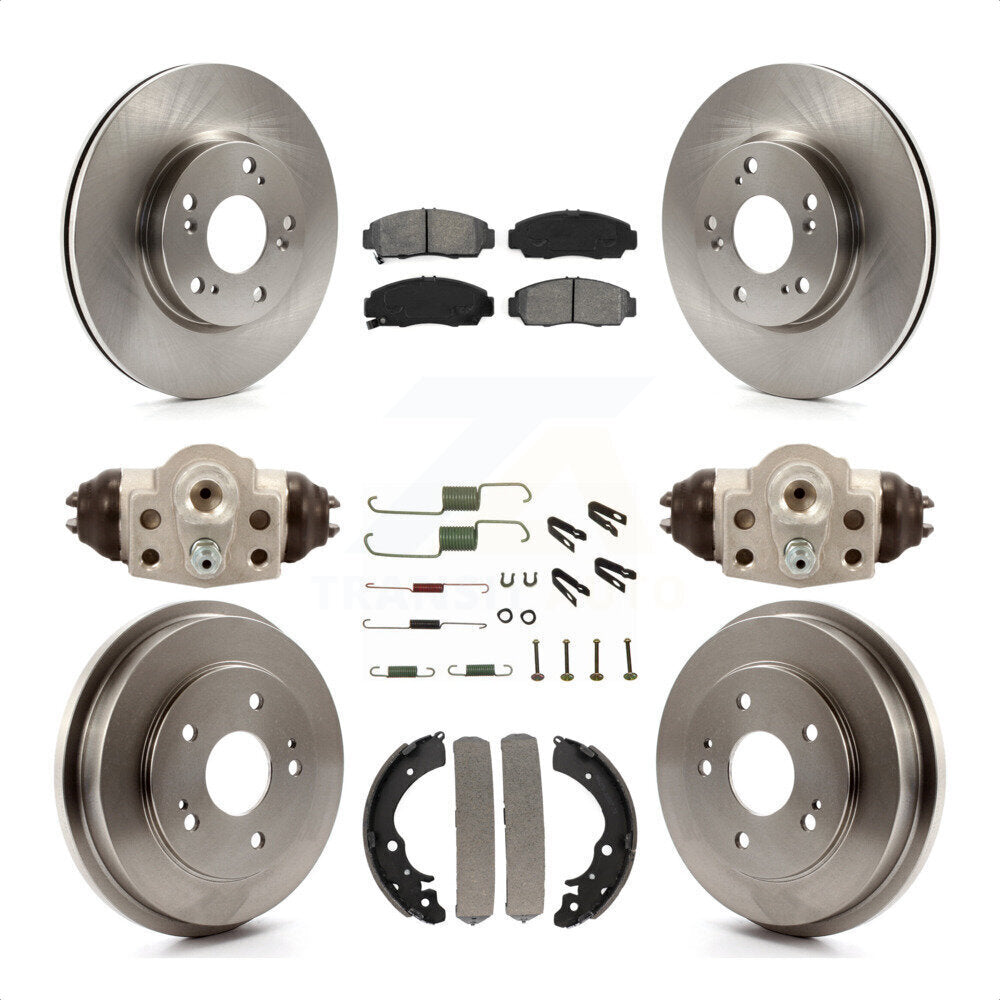 Front Rear Disc Brake Rotors Semi-Metallic Pads And Drum Kit (9Pc) For 2013 Honda Civic Natural Gas K8S-102250 by Transit Auto