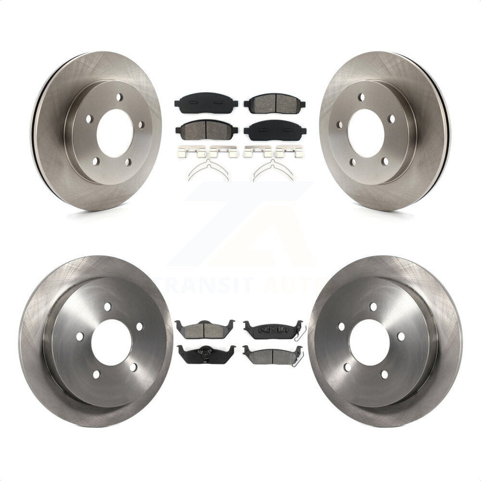 Front Rear Disc Brake Rotors And Semi-Metallic Pads Kit For 2004 Ford F-150 4WD With 5 Lug Wheels 11th Digit Of Vin Is C K8S-102262 by Transit Auto