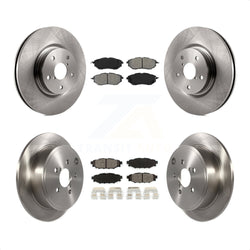 Front Rear Disc Brake Rotors And Semi-Metallic Pads Kit For Subaru WRX K8S-102263