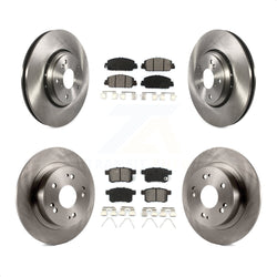 Front Rear Disc Brake Rotors And Semi-Metallic Pads Kit For 2017 Honda Accord Hybrid EX-L Touring K8S-102266