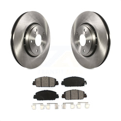 Front Disc Brake Rotors And Semi-Metallic Pads Kit For 2017 Honda Accord Hybrid EX-L Touring K8S-102272