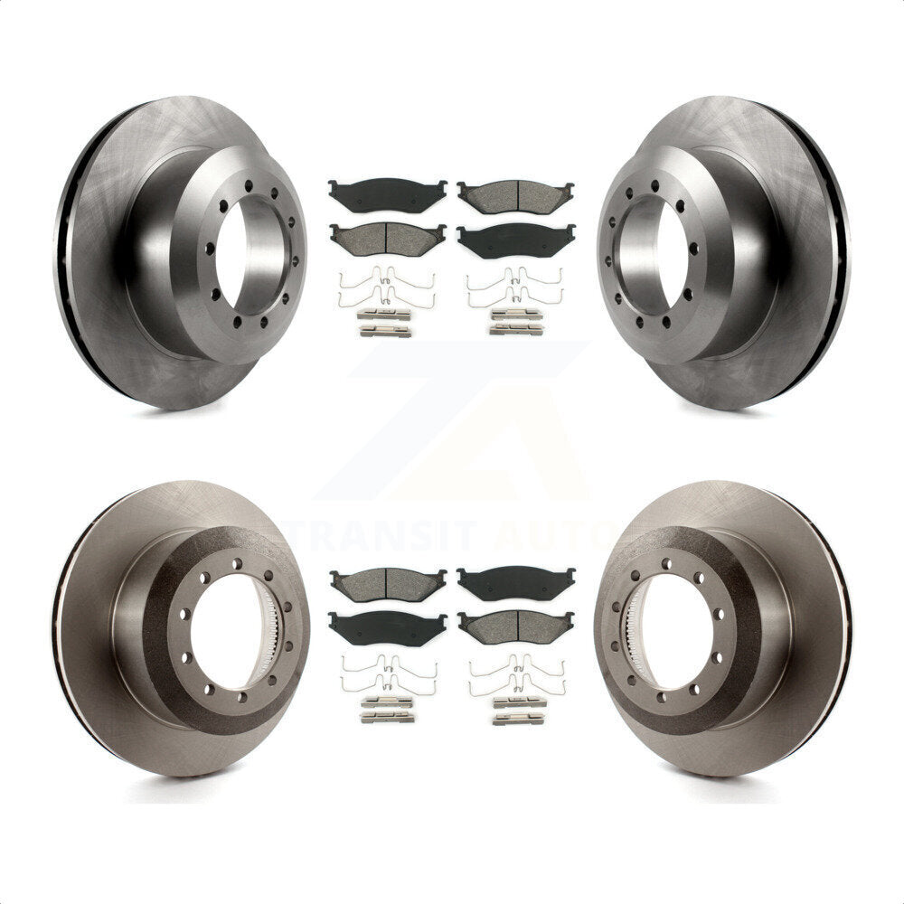 Front Rear Disc Brake Rotors And Semi-Metallic Pads Kit For Ford F59 F-53 Motorhome Chassis F-59 Commercial Stripped K8S-102279 by Transit Auto