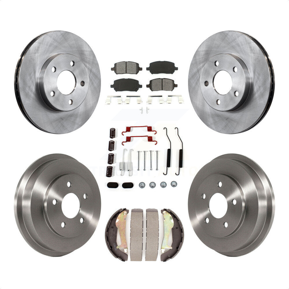 Front Rear Disc Brake Rotors Semi-Metallic Pads And Drum Kit (7Pc) For Chevrolet Cobalt Pontiac G5 K8S-102310 by Transit Auto