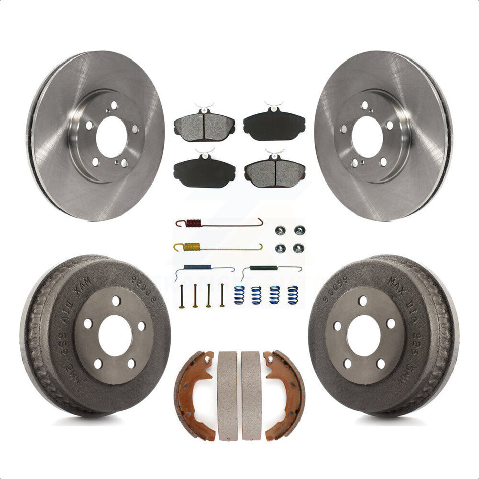 Front Rear Disc Brake Rotors Semi-Metallic Pads And Drum Kit (7Pc) For 2001-2002 Ford Taurus Sedan with rear brakes With Police or Taxi Package K8S-102322 by Transit Auto