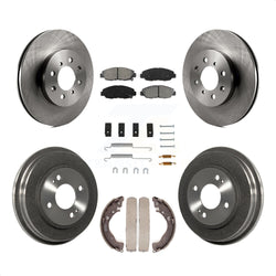Front Rear Disc Brake Rotors Semi-Metallic Pads And Drum Kit (7Pc) For Honda Insight K8S-102355