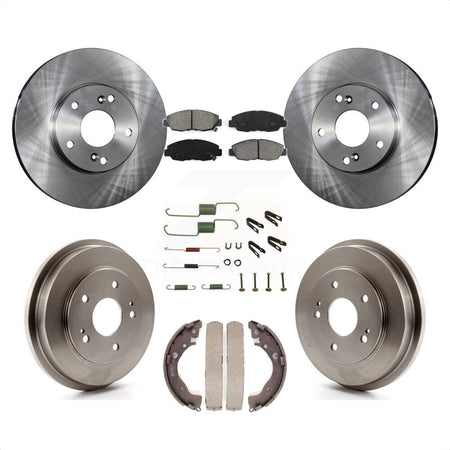 Front Rear Disc Brake Rotors Semi-Metallic Pads And Drum Kit (7Pc) For 2011 Honda Civic GX K8S-102372 by Transit Auto