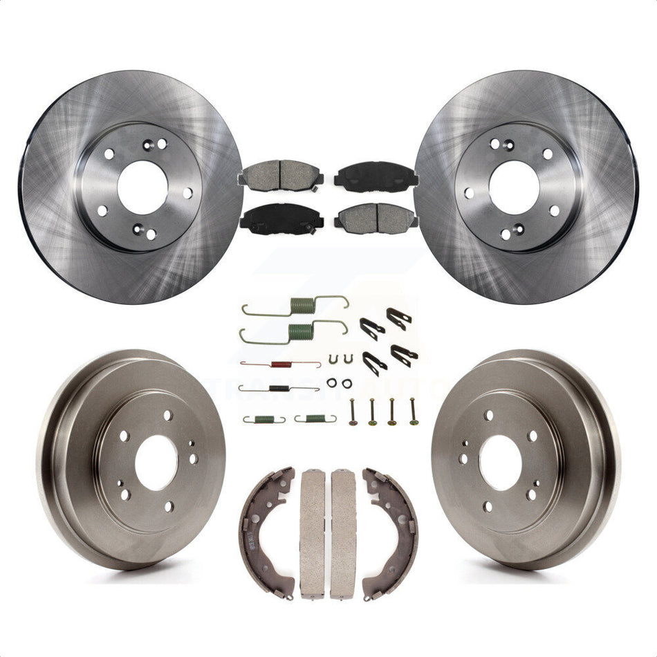 Front Rear Disc Brake Rotors Semi-Metallic Pads And Drum Kit (7Pc) For 2011 Honda Civic GX K8S-102372 by Transit Auto