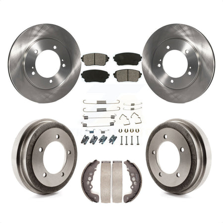 Front Rear Disc Brake Rotors Semi-Metallic Pads And Drum Kit (7Pc) For 2004 Suzuki Grand Vitara From Chassis VIN #44103257 K8S-102379 by Transit Auto