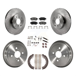 Front Rear Disc Brake Rotors Semi-Metallic Pads And Drum Kit (7Pc) For 2000 Toyota Echo From 08 00 K8S-102383