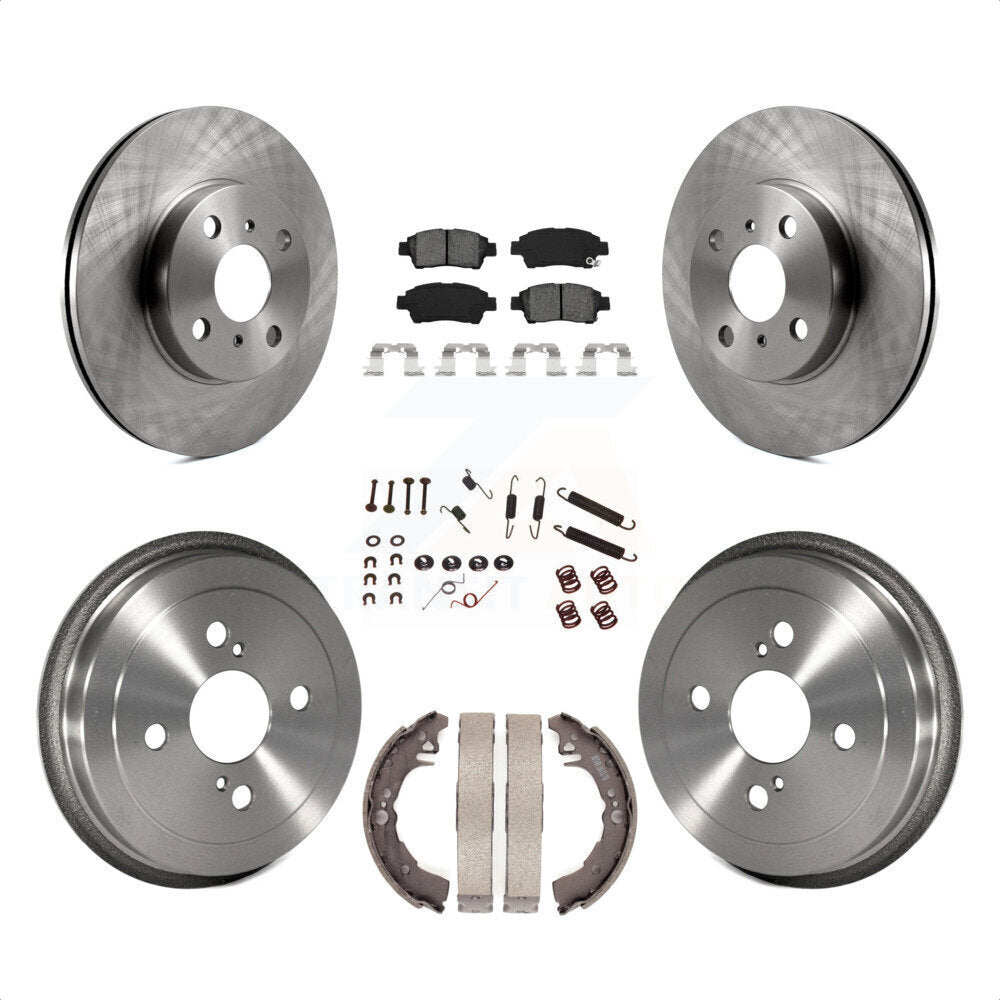 Front Rear Disc Brake Rotors Semi-Metallic Pads And Drum Kit (7Pc) For 2000 Toyota Echo From 08 00 K8S-102383 by Transit Auto