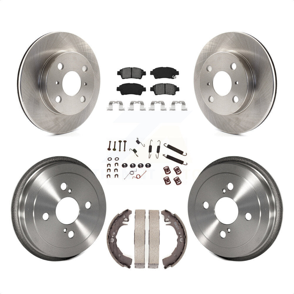 Front Rear Disc Brake Rotors Semi-Metallic Pads And Drum Kit (7Pc) For 2000 Toyota Echo To 08 00 K8S-102387 by Transit Auto