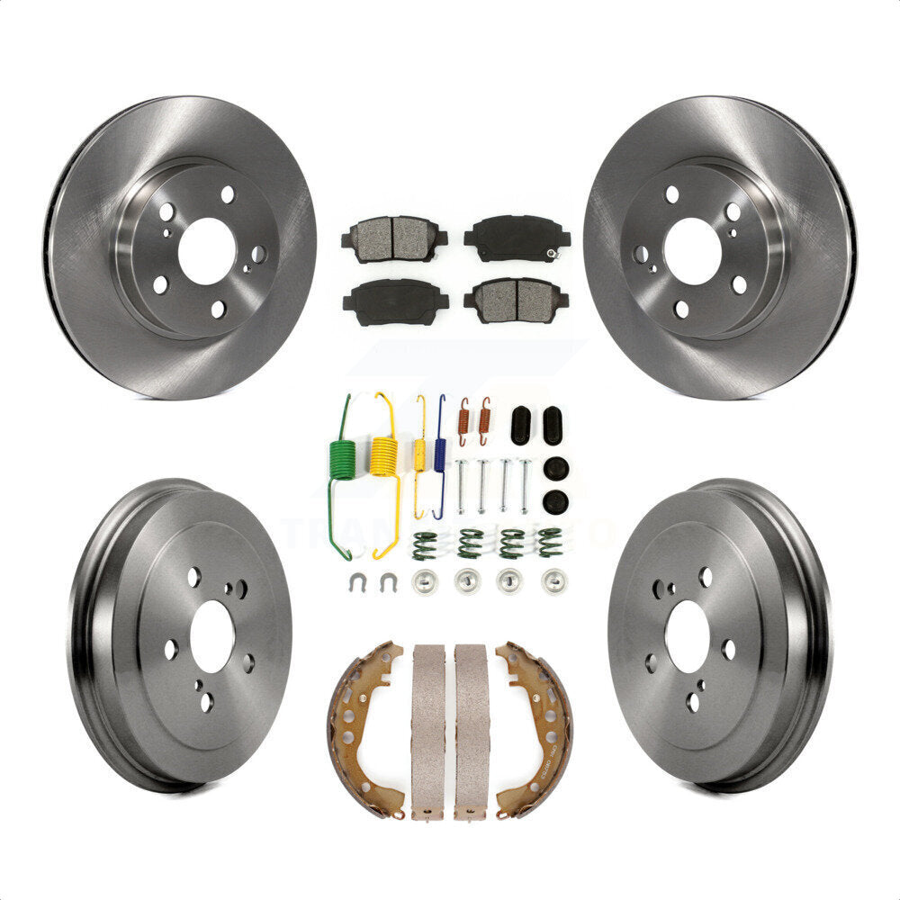 Front Rear Disc Brake Rotors Semi-Metallic Pads And Drum Kit (7Pc) For 2008 Toyota Prius K8S-102392 by Transit Auto