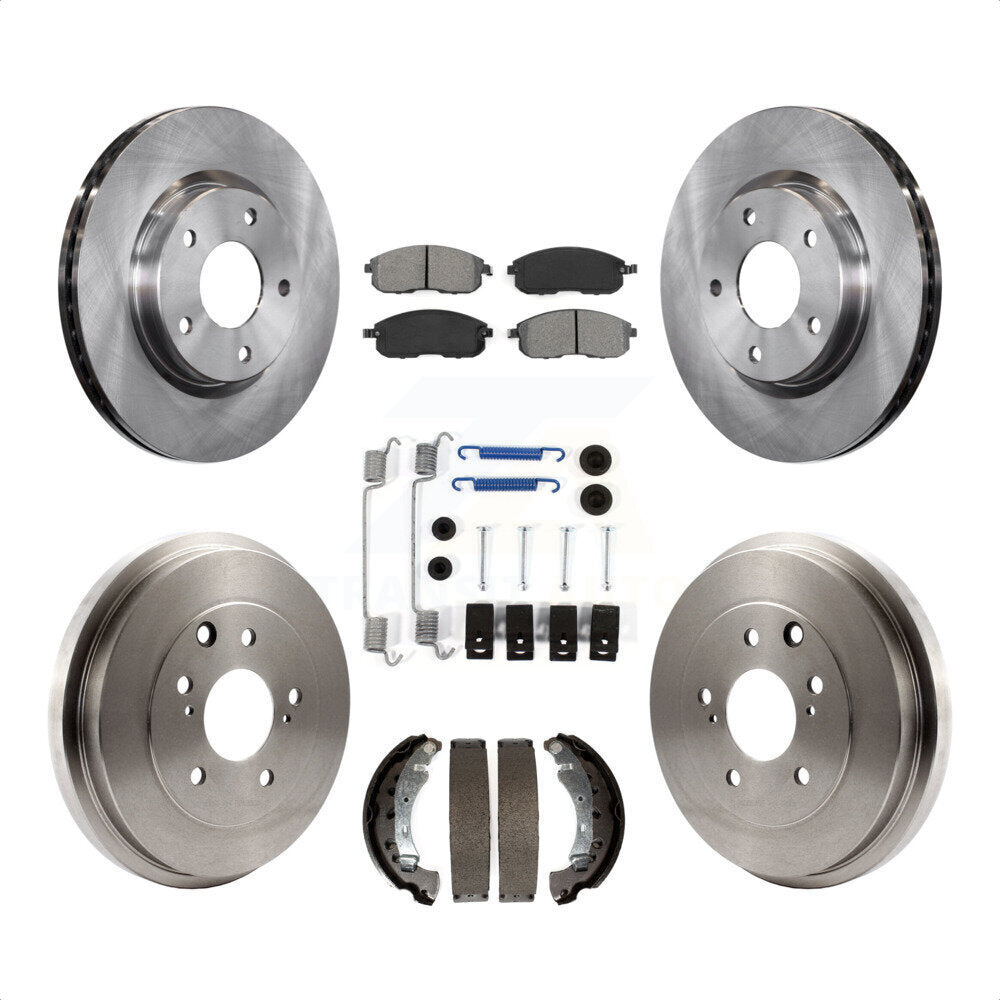 Front Rear Disc Brake Rotors Semi-Metallic Pads And Drum Kit (7Pc) For Nissan Sentra K8S-102404 by Transit Auto