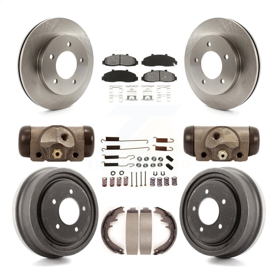 Front Rear Disc Brake Rotors Semi-Metallic Pads And Drum Kit (9Pc) For Ford F-150 4WD K8S-102410 by Transit Auto