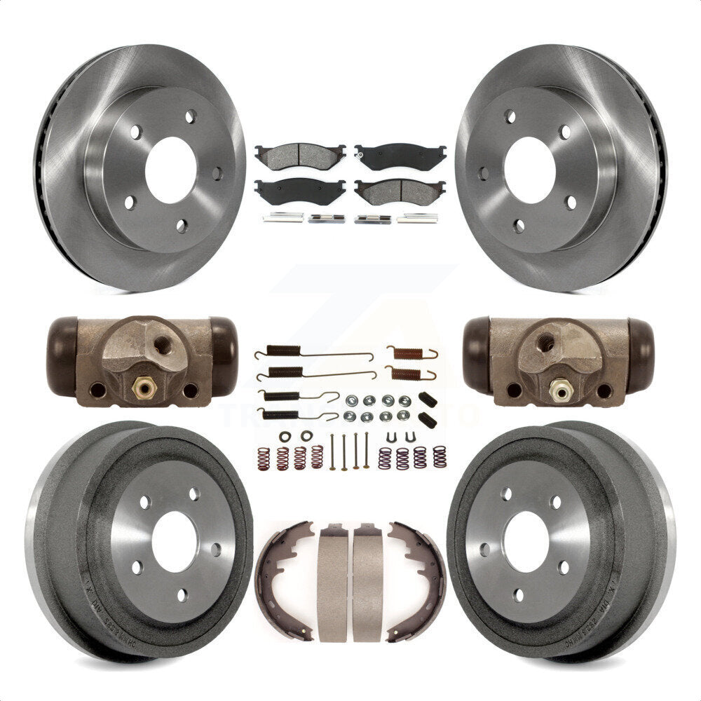 Front Rear Disc Brake Rotors Semi-Metallic Pads And Drum Kit (9Pc) For 2000-2001 Dodge Ram 1500 RWD K8S-102413 by Transit Auto