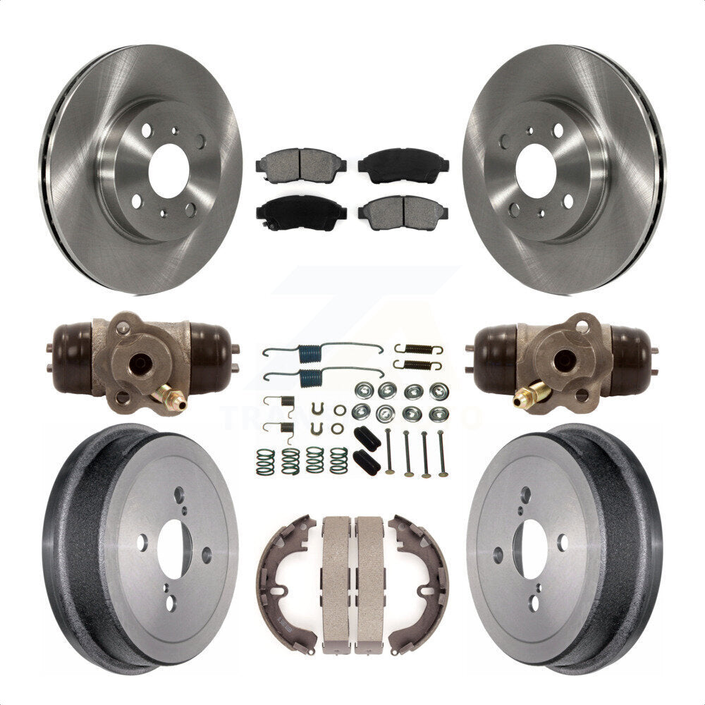 Front Rear Disc Brake Rotors Semi-Metallic Pads And Drum Kit (9Pc) For 1993-1997 Toyota Corolla Geo Prizm K8S-102436 by Transit Auto