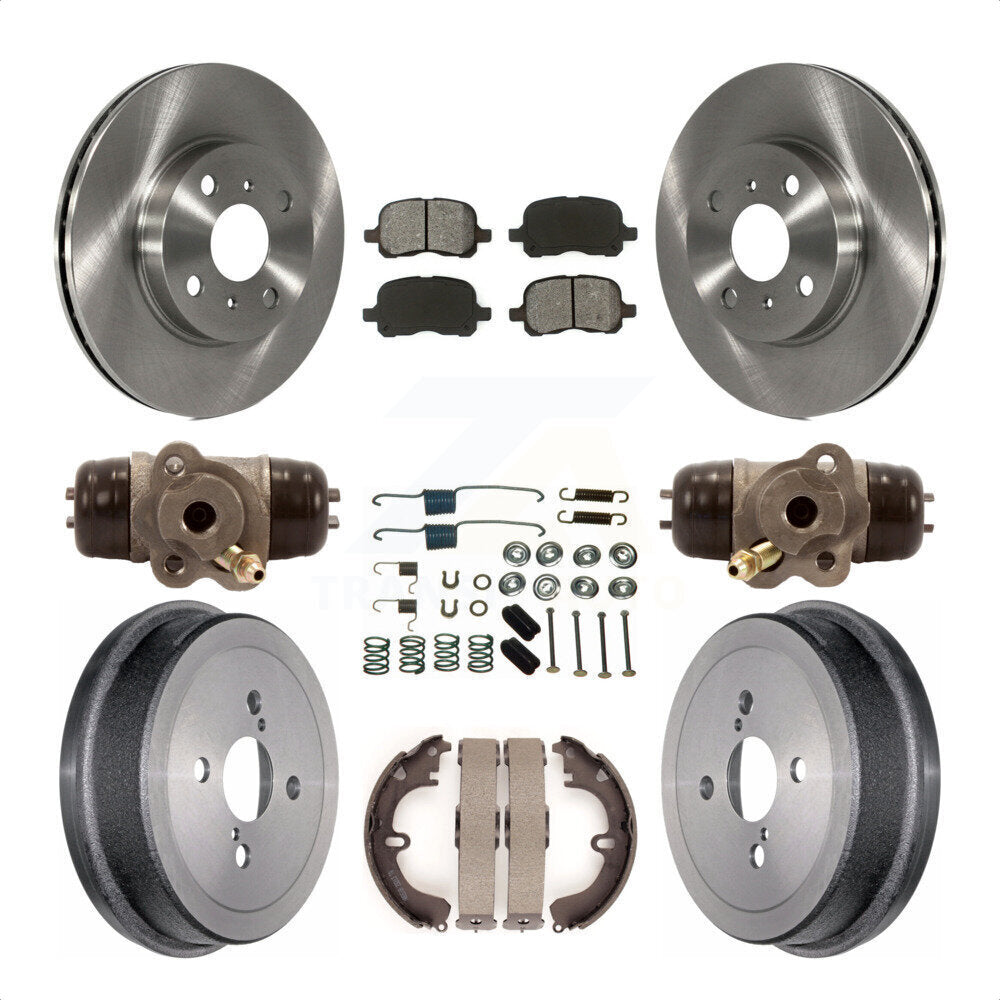 Front Rear Disc Brake Rotors Semi-Metallic Pads And Drum Kit (9Pc) For Toyota Corolla Non-ABS K8S-102439 by Transit Auto