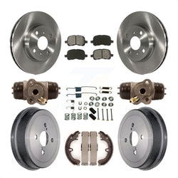Front Rear Disc Brake Rotors Semi-Metallic Pads And Drum Kit (9Pc) For Toyota Corolla Non-ABS K8S-102439