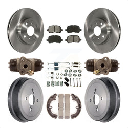 Front Rear Disc Brake Rotors Semi-Metallic Pads And Drum Kit (9Pc) For Toyota Corolla Chevrolet Prizm Non-ABS K8S-102441