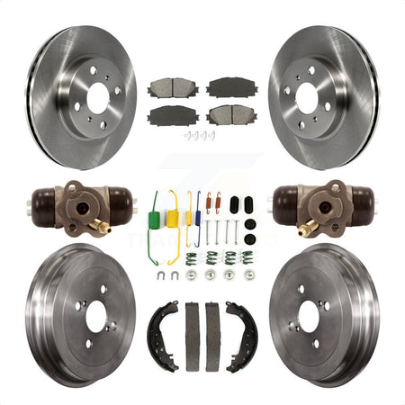 Front Rear Disc Brake Rotors Semi-Metallic Pads And Drum Kit (9Pc) For Toyota Yaris K8S-102457 by Transit Auto