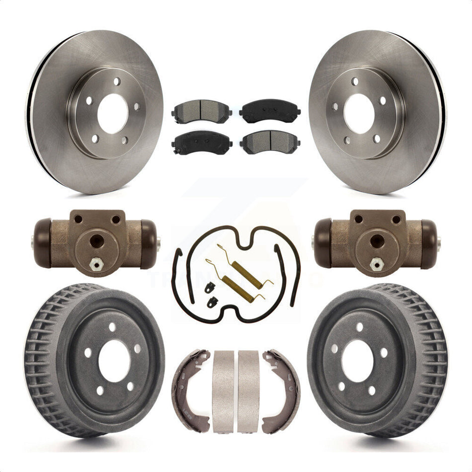Front Rear Disc Brake Rotors Semi-Metallic Pads And Drum Kit (9Pc) For 2002-2004 Chevrolet Venture Pontiac Montana Oldsmobile Silhouette K8S-102476 by Transit Auto
