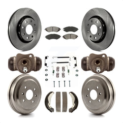 Front Rear Disc Brake Rotors Semi-Metallic Pads And Drum Kit (9Pc) For Chevrolet Aveo Spark Aveo5 Pontiac G3 Suzuki Wave Wave5 Swift+ K8S-102482