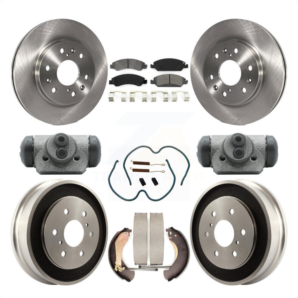 Front Rear Disc Brake Rotors Semi-Metallic Pads And Drum Kit (9Pc) For Chevrolet Silverado 1500 GMC Sierra Classic K8S-102485 by Transit Auto