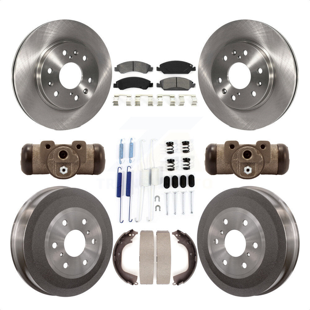 Front Rear Disc Brake Rotors Semi-Metallic Pads And Drum Kit (9Pc) For Chevrolet Silverado 1500 GMC Sierra With 6400 Lb GVW K8S-102488 by Transit Auto