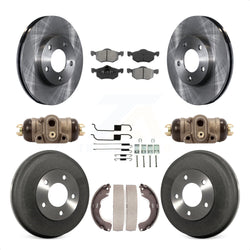 Front Rear Disc Brake Rotors Semi-Metallic Pads And Drum Kit (9Pc) For Ford Escape Mazda Tribute Mercury Mariner K8S-102506