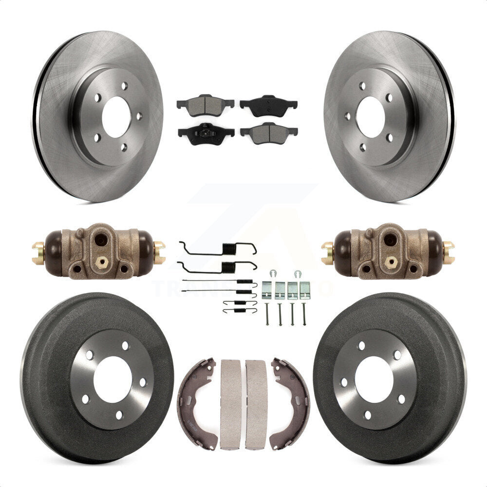 Front Rear Disc Brake Rotors Semi-Metallic Pads And Drum Kit (9Pc) For Ford Escape Mercury Mariner K8S-102509 by Transit Auto