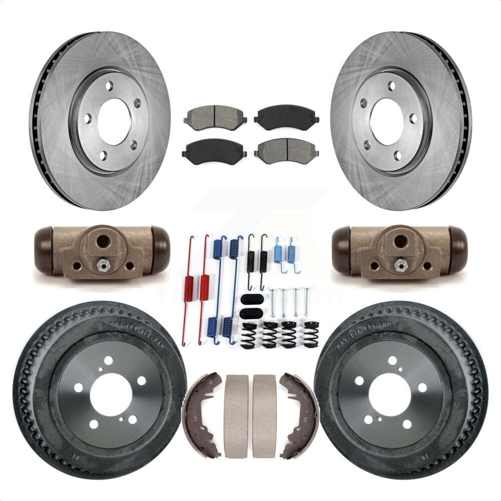 Front Rear Disc Brake Rotors Semi-Metallic Pads And Drum Kit (9Pc) For Dodge Grand Caravan Chrysler Voyager K8S-102528 by Transit Auto