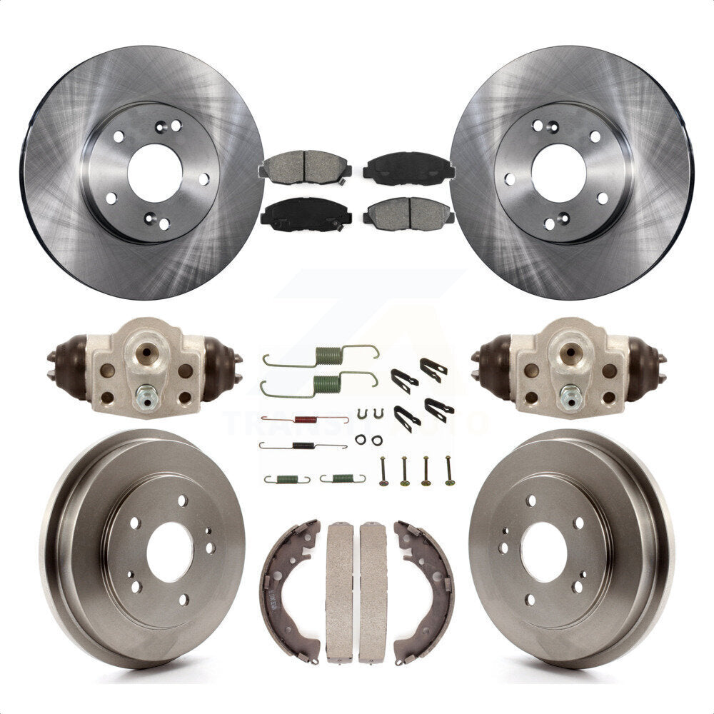 Front Rear Disc Brake Rotors Semi-Metallic Pads And Drum Kit (9Pc) For 2011 Honda Civic GX K8S-102550 by Transit Auto