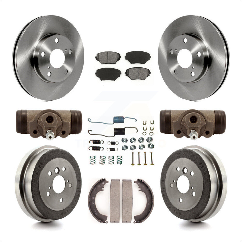 Front Rear Disc Brake Rotors Semi-Metallic Pads And Drum Kit (9Pc) For 2002 Toyota RAV4 GAS engine K8S-102558 by Transit Auto