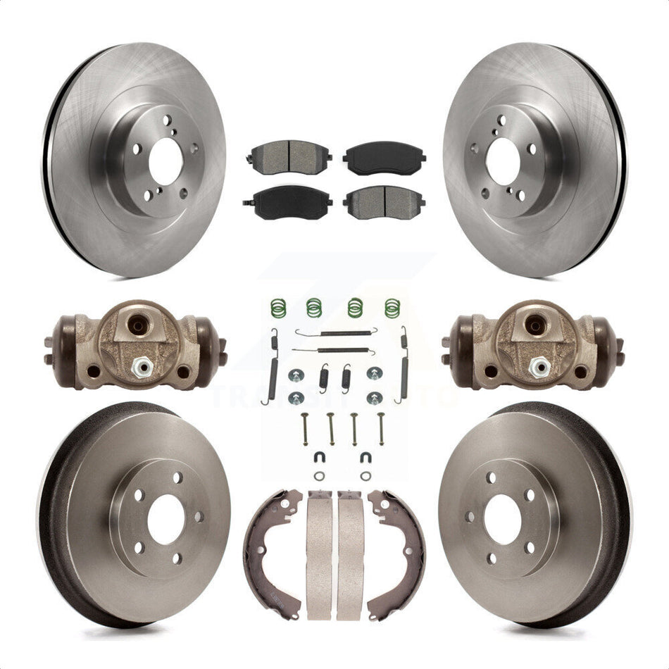 Front Rear Disc Brake Rotors Semi-Metallic Pads And Drum Kit (9Pc) For Subaru Forester Impreza K8S-102564 by Transit Auto