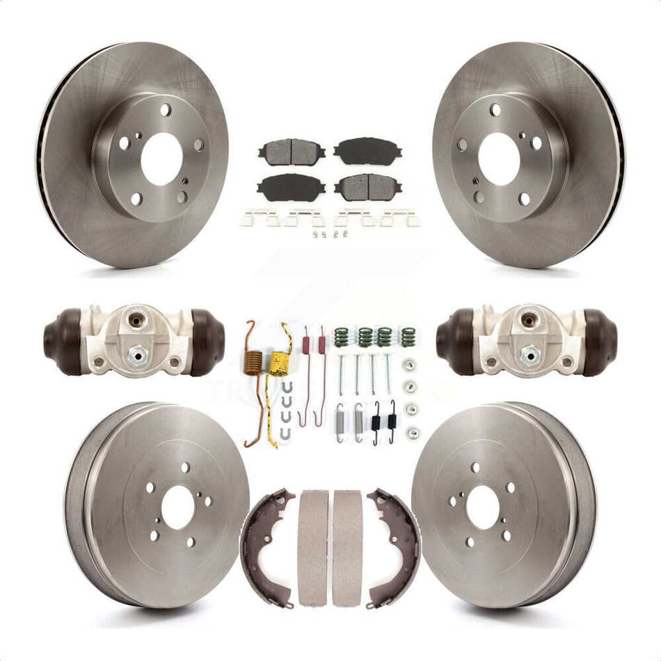 Front Rear Disc Brake Rotors Semi-Metallic Pads And Drum Kit (9Pc) For Toyota Tacoma With 5 Lug Wheels K8S-102569 by Transit Auto