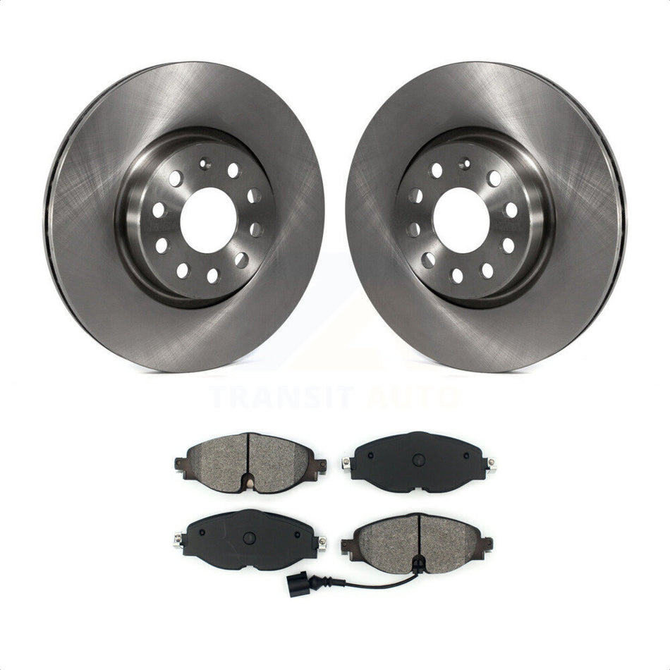 Front Disc Brake Rotors And Semi-Metallic Pads Kit For Volkswagen Audi GTI A3 Quattro Golf Alltrack Sportback e-tron TT Taos Passat K8S-102579 by Transit Auto