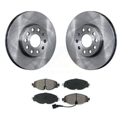 Front Disc Brake Rotors And Semi-Metallic Pads Kit For Volkswagen Jetta Audi Golf A3 SportWagen Quattro e-Golf Taos K8S-102580