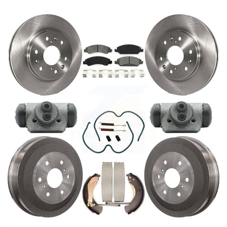 Front Rear Disc Brake Rotors Semi-Metallic Pads And Drum Kit (9Pc) For 2009-2009 Chevrolet Silverado 1500 GMC Sierra Except Vehicles Using Hold Down Pins With 6400 Lb GVW K8S-102591 by Transit Auto